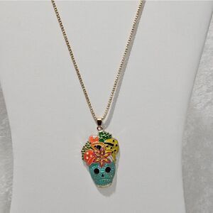 💀Betsey Johnson, Sugar skull with fruit basket hat.